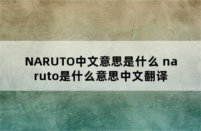 NARUTO中文意思是什么 naruto是什么意思中文翻译